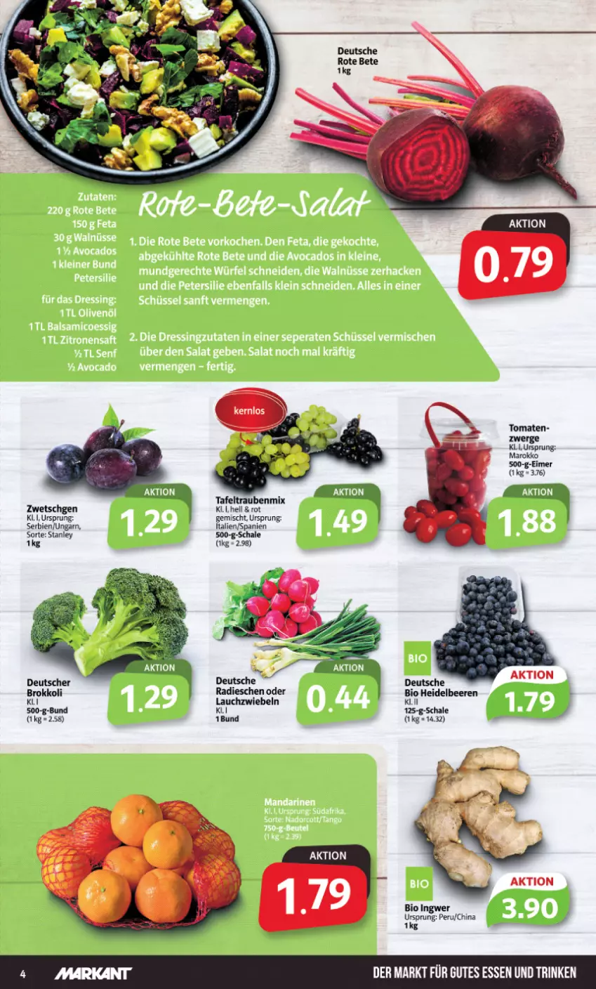 Aktueller Prospekt Markant - Prospekte - von 12.09 bis 17.09.2022 - strona 4 - produkty: beere, beeren, bio, brokkoli, eimer, gutes essen, heidelbeere, heidelbeeren, Lauchzwiebel, lauchzwiebeln, radieschen, rote bete, Schal, Schale, tafeltrauben, Ti, tomate, tomaten, trauben, zwiebel, zwiebeln