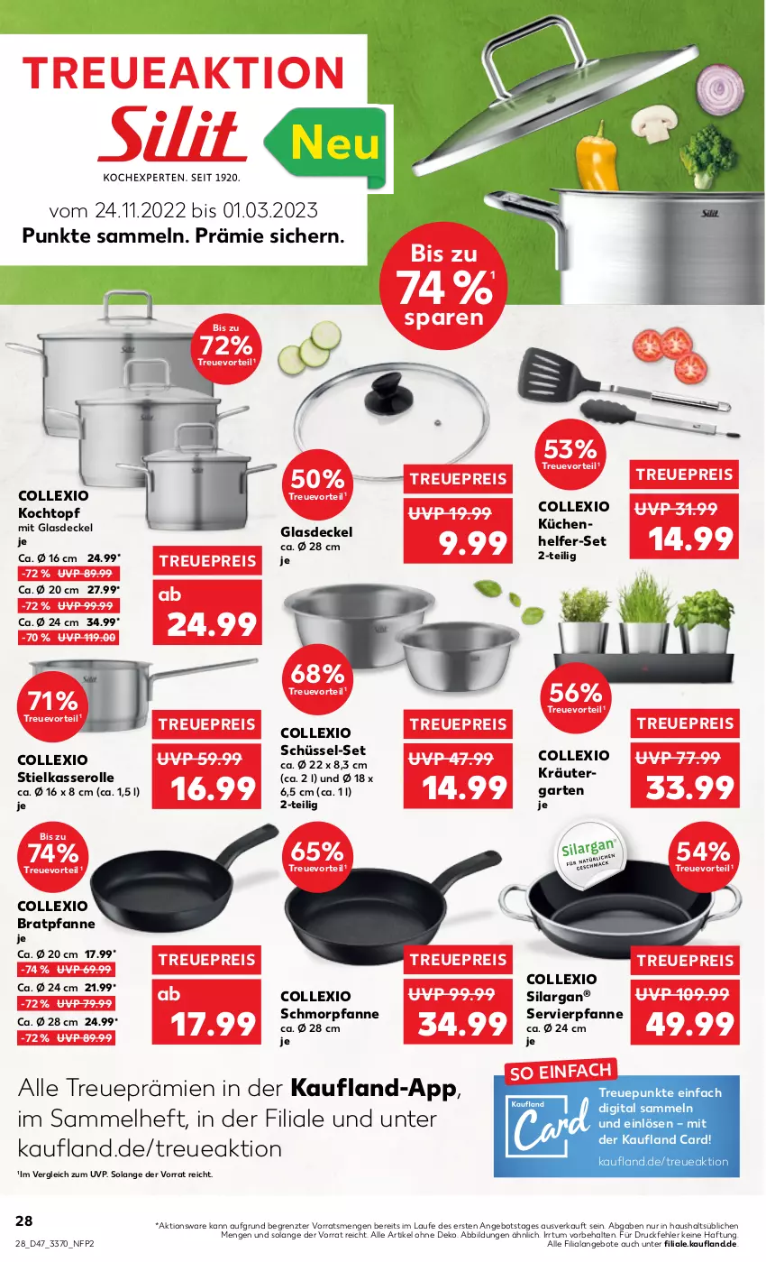 Aktueller Prospekt Kaufland - von 24.11 bis 30.11.2022 - strona 28 - produkty: angebot, angebote, bratpfanne, decke, Deckel, eis, Garten, Glasdeckel, Kochtopf, kräuter, küche, Küchen, Küchenhelfer, pfanne, reis, schmorpfanne, schüssel, stielkasserolle, Ti, topf, ZTE