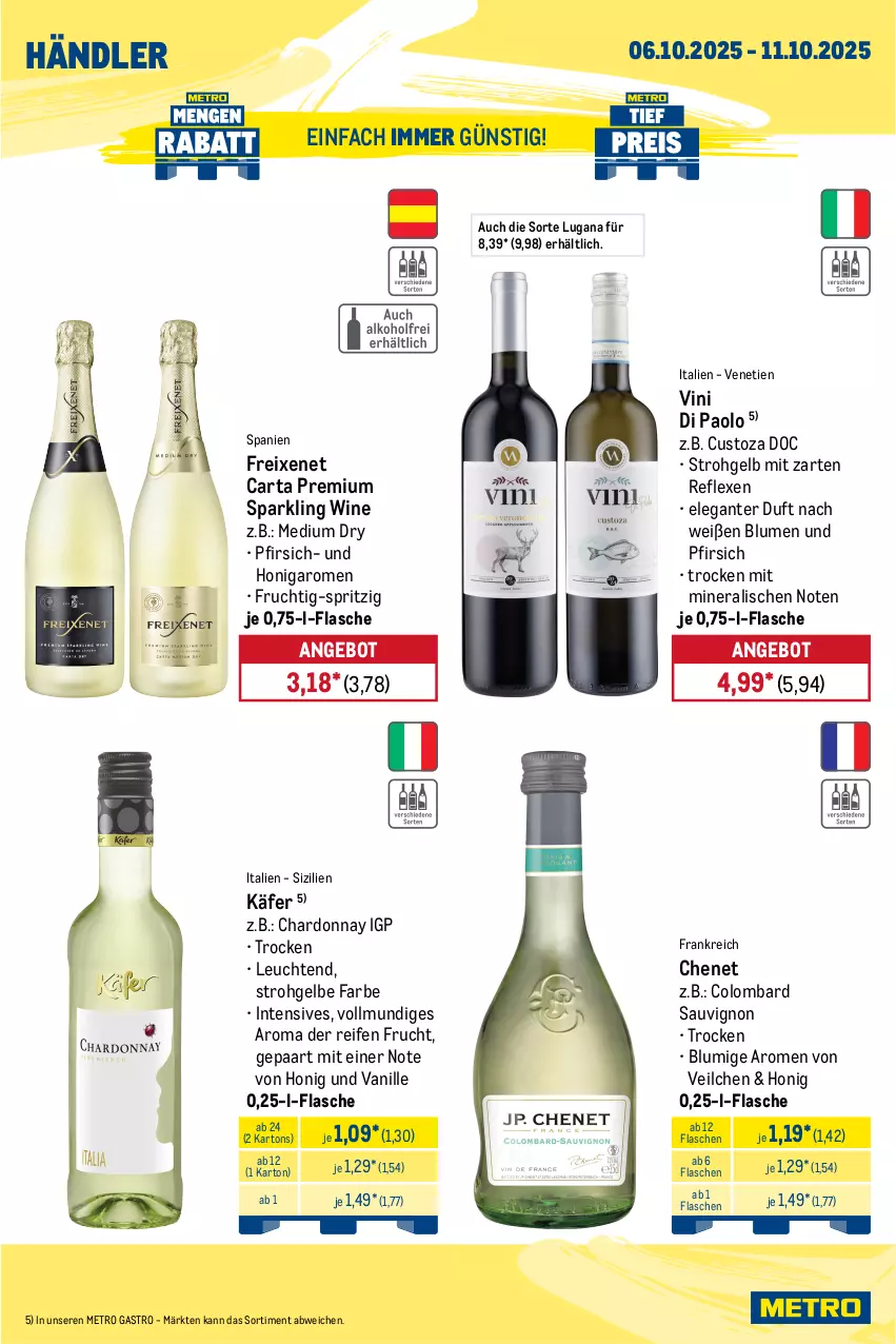 Aktueller Prospekt Metro - Wochen-Angebote Händler - von 06.10 bis 11.10.2025 - strona 8 - produkty: angebot, blume, blumen, chardonnay, flasche, freixenet, frucht, honig, käfer, Leuchte, leuchten, Metro, metro gastro, pfirsich, reifen, sauvignon, Ti, vanille