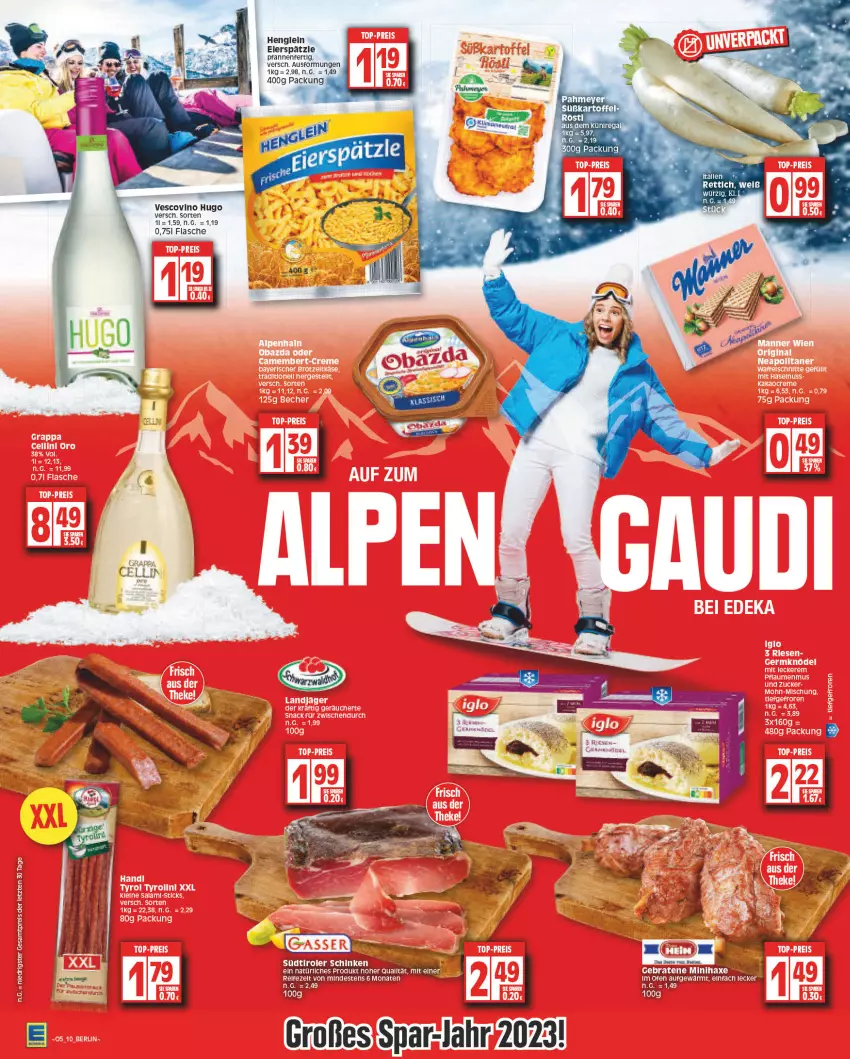 Aktueller Prospekt Edeka - Angebote der Woche - von 30.01 bis 04.02.2023 - strona 10 - produkty: flasche, henglein, hugo, kartoffel, pfanne, pfannen, Ti, vescovino