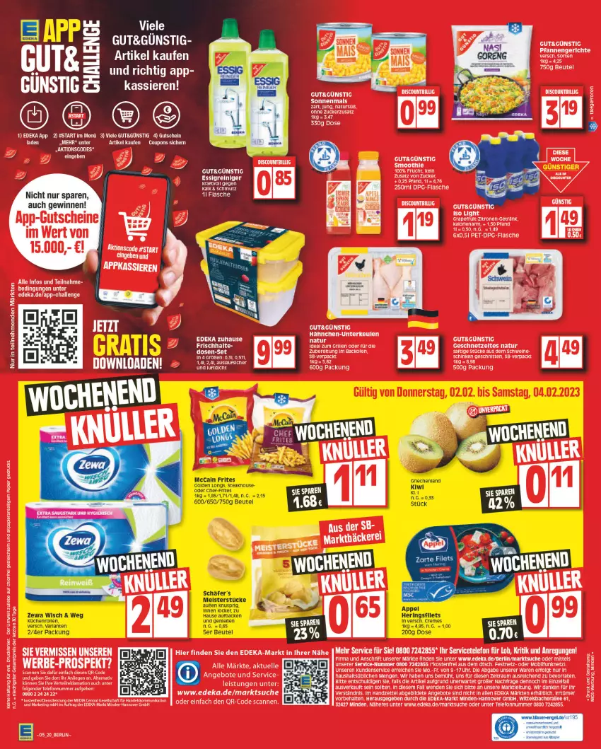 Aktueller Prospekt Edeka - Angebote der Woche - von 30.01 bis 04.02.2023 - strona 20 - produkty: arla, auer, beutel, creme, eis, Engel, essig, filet, filets, gutschein, hering, Herings, heringsfilets, kiwi, kraft, küche, Küchen, küchenrolle, küchenrollen, Meister, papier, reiniger, ring, rwe, steak, Ti, zewa