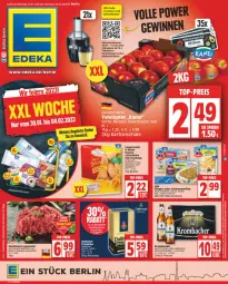 Gazetka promocyjna Edeka - Angebote der Woche - Gazetka - ważna od 04.02 do 04.02.2023 - strona 1 - produkty: alkohol, angebot, angebote, beutel, braten, brötchen, coppenrath, dallmayr, dallmayr prodomo, deka, eis, ente, filegro, filet, filets, fisch, flasche, fleisch, geback, hackfleisch, hackfleisch gemischt, iglo, krombache, krombacher, prodomo, rind, rwe, schlemmerfilet, schwein, schwein und rind, Ti, wein, xxl-packung