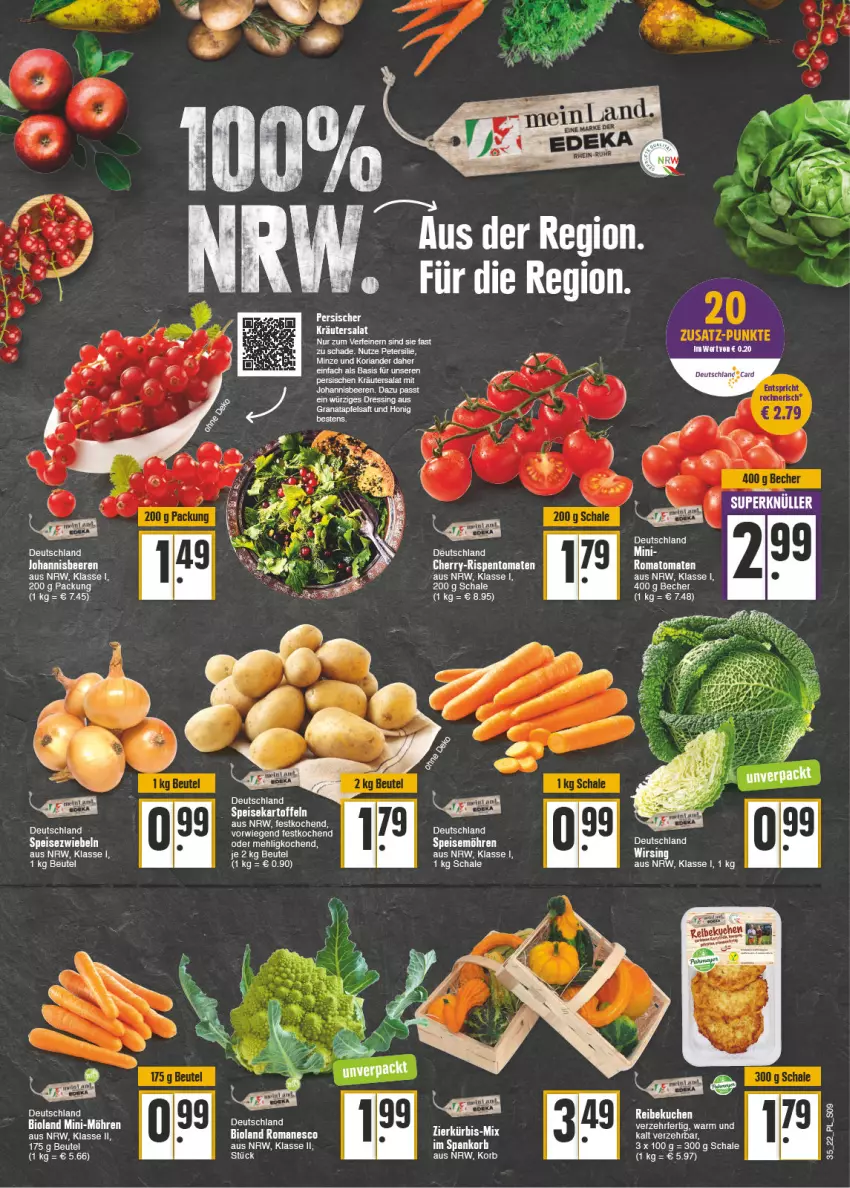 Aktueller Prospekt E Center - Angebote der Woche - von 29.08 bis 03.09.2022 - strona 9 - produkty: beere, beeren, beutel, bio, bioland, eis, johannisbeere, Johannisbeeren, kartoffel, kartoffeln, korb, Koriander, kräuter, kuchen, LG, Mini-Möhren, minze, möhren, petersilie, Ria, rispentomaten, Romatomaten, salat, Schal, Schale, speisekartoffeln, Speisezwiebeln, Ti, tomate, tomaten, Wirsing, zwiebel, zwiebeln