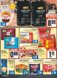 Gazetka promocyjna Edeka - Prospekte - Gazetka - ważna od 18.05 do 18.05.2024 - strona 12 - produkty: beutel, bohne, bohnen, Cap, cappuccino, chips, choclait chips, choco crossies, cin, crossies, frucht, fruchtgummi, haribo, jacobs, kitkat, krüger, lion, lorenz, Muffin, nesquik, nutella, riegel, ritter, ritter sport, rum, saft, sim, smarties, snack, Sport, tassimo, Ti