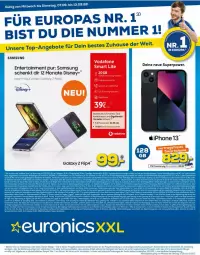 Gazetka promocyjna Euronics - Prospekte - Gazetka - ważna od 14.09 do 14.09.2022 - strona 1 - produkty: angebot, angebote, disney, eis, elle, ente, iphone, IPhone 13, LG, preisvorteil, reis, Samsung, Ti