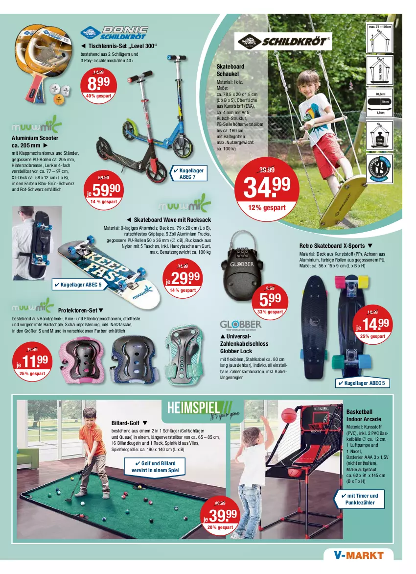 Aktueller Prospekt Vmarkt - V-Markt - von 15.09 bis 21.09.2022 - strona 21 - produkty: ball, batterie, batterien, Bau, elle, Handy, Handytasche, Holz, Kugel, Ria, rucksack, sac, salz, Schal, Schale, Schaukel, scooter, Skateboard, Sport, Tasche, taschen, Ti, timer, tisch