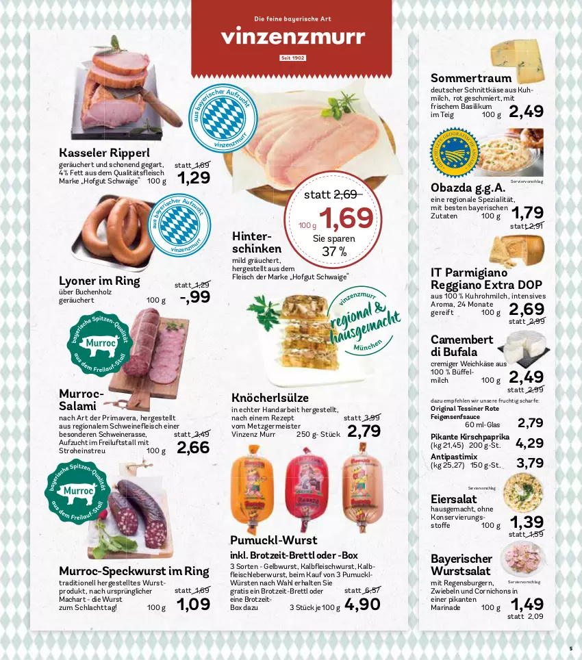 Aktueller Prospekt Aez - Prospekte - von 07.06 bis 11.06.2022 - strona 5 - produkty: antipasti, asti, basilikum, brot, buch, burger, camembert, deutscher schnittkäse, di bufala, eier, eiersalat, eis, Feigen, fleisch, frucht, Germ, gin, hinterschinken, hofgut, Holz, HP, Käse, kasseler, kirsch, leberwurst, lyoner, mac, marinade, Meister, milch, obazda, paprika, parmigiano, parmigiano reggiano, regensburger, reggiano, rezept, ring, salami, salat, sauce, schinken, schnittkäse, schwein, schweine, senf, Speck, Spezi, Ti, uhr, weichkäse, wein, weine, wurst, Yo, zwiebel, zwiebeln