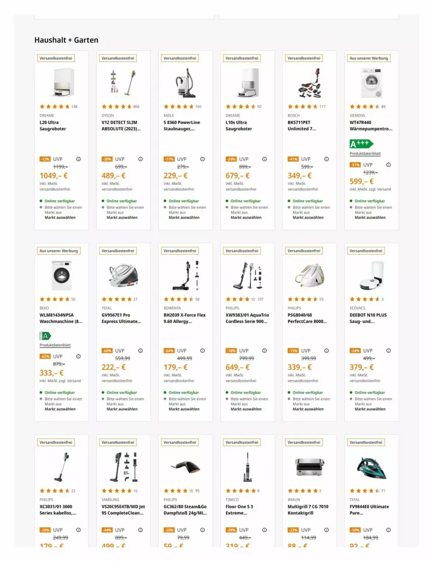 Aktueller Prospekt Saturn - Prospekte - von 05.01 bis 14.01.2024 - strona 11 - produkty: aqua, bosch, Dyson, ente, Garten, grill, kontaktgrill, Manta, mars, miele, siemens, Ti, waschmaschine