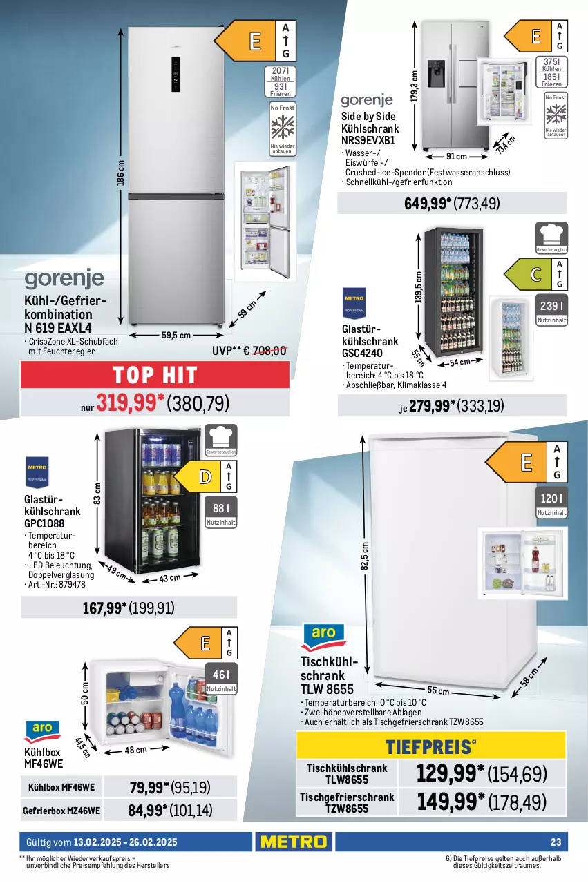 Aktueller Prospekt Metro - Food-Nonfood - von 13.02 bis 26.02.2025 - strona 25 - produkty: backofen, Bau, beleuchtung, decke, einbau-herdset, einbauherd, einbauherd-set, eis, eiswürfel, elle, garraum, Gefrierbox, gefrierkombination, gefrierschrank, geschirr, geschirrspüler, glaskeramik, glaskeramik-kochfeld, Glastür, herdset, keramik-kochfeld, klarspüler, kochfeld, kühlbox, kühlschrank, maille, Metro, Ofen, Reinigung, reis, rum, salz, Schrank, Spektrum, teller, Ti, tiefpreis, tisch, wasser, würfel