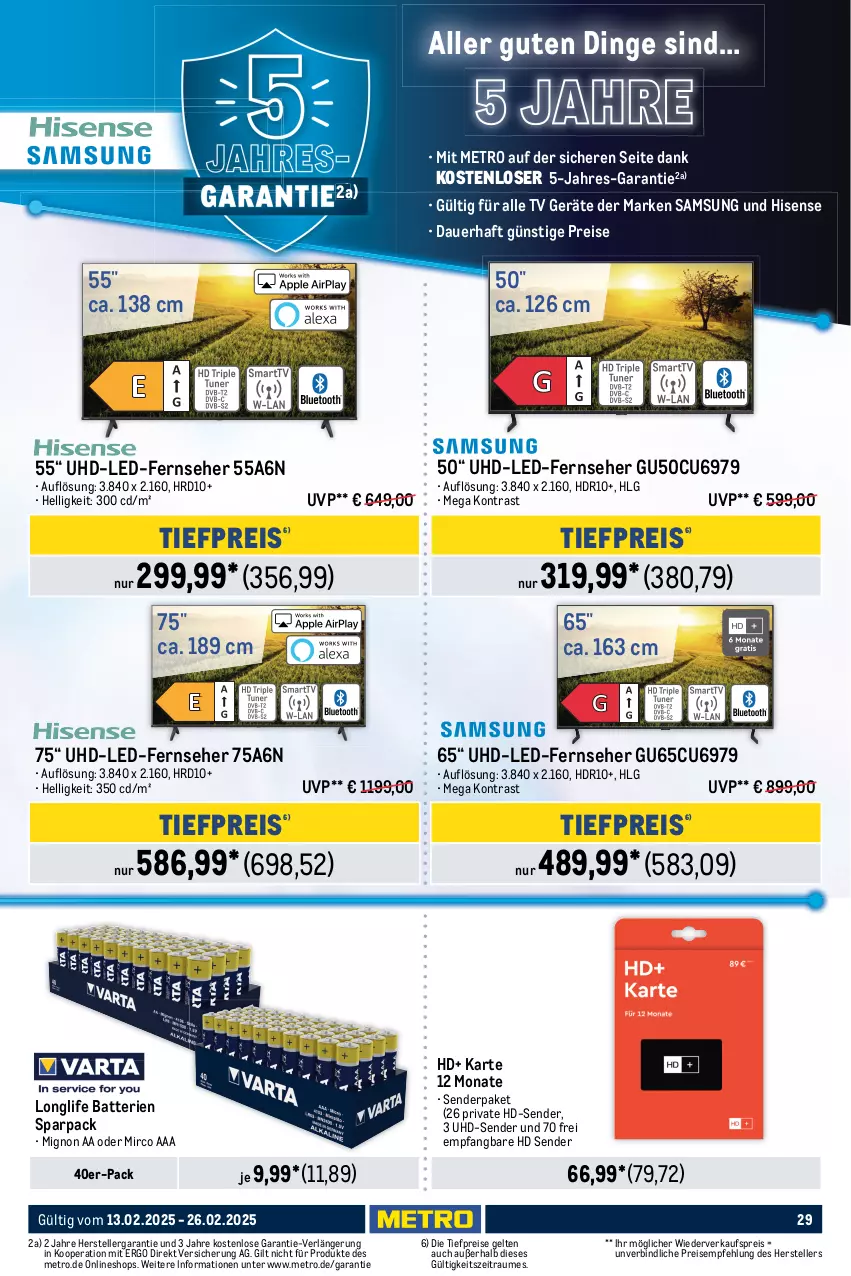 Aktueller Prospekt Metro - Food-Nonfood - von 13.02 bis 26.02.2025 - strona 31 - produkty: auer, auto, batterie, batterien, brot, brother, drucker, eis, elle, ente, fernseher, hisense, LG, longlife, Metro, monitor, papier, reis, Samsung, Scanner, sim, sonderposten, teller, Ti, tiefpreis, tisch, touchscreen, uhd, usb