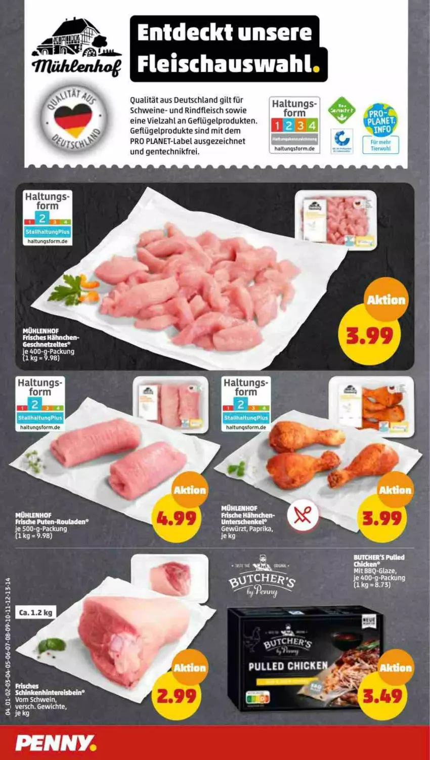 Aktueller Prospekt Penny - Prospekte - von 23.01 bis 28.01.2023 - strona 4 - produkty: eis, ente, fleisch, Geflügel, geflügelprodukte sind mit dem, pute, rind, rindfleisch, rouladen, schwein, schweine, Ti, wein, weine