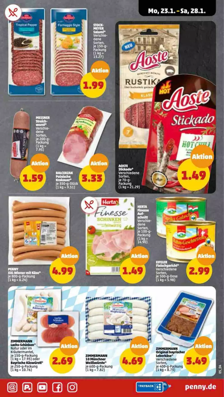 Aktueller Prospekt Penny - Prospekte - von 23.01 bis 28.01.2023 - strona 5 - produkty: gin, je 250-g-packung, Käse, kräuter, lachs, leberkäs, leberkäse, Mantel, natur, schinken