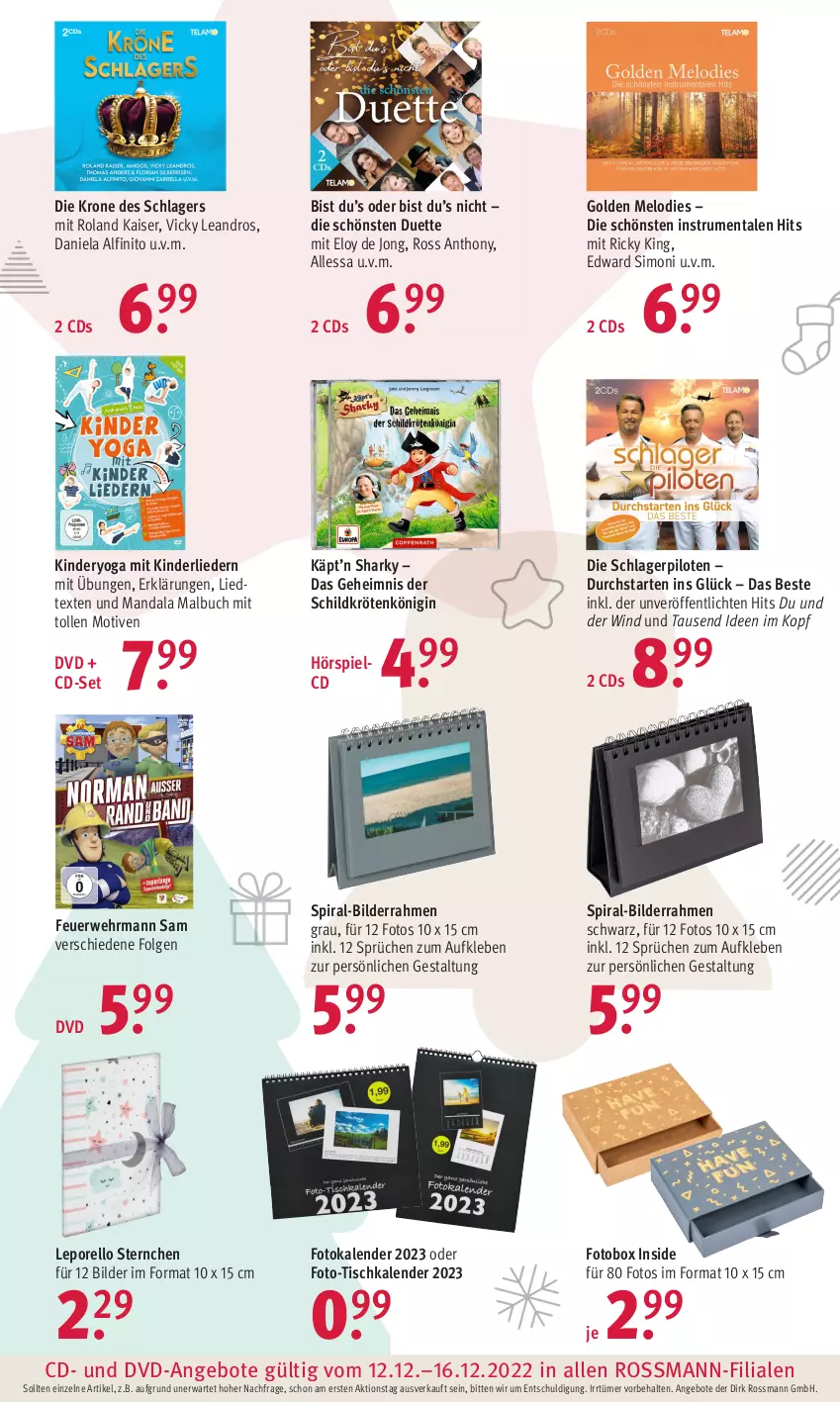 Aktueller Prospekt Rossmann - Prospekte - von 12.12 bis 16.12.2022 - strona 18 - produkty: angebot, angebote, bilderrahmen, buch, dvd, ehrmann, Fotokalender, gin, Kaiser, Kinder, krone, LG, Malbuch, rel, rum, rwe, sim, Ti, tisch, Yo