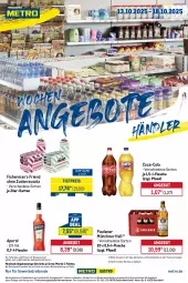 Gazetka promocyjna Metro - Wochen-Angebote Händler - Gazetka - ważna od 18.10 do 18.10.2025 - strona 1 - produkty: abholpreise, angebot, angebote, aperol, coca-cola, cola, coupon, eis, flasche, getränk, getränke, ilag, Metro, Palette, Paula, paulaner, Rauch, reis, rwe, Ti, tiefpreis, zucker