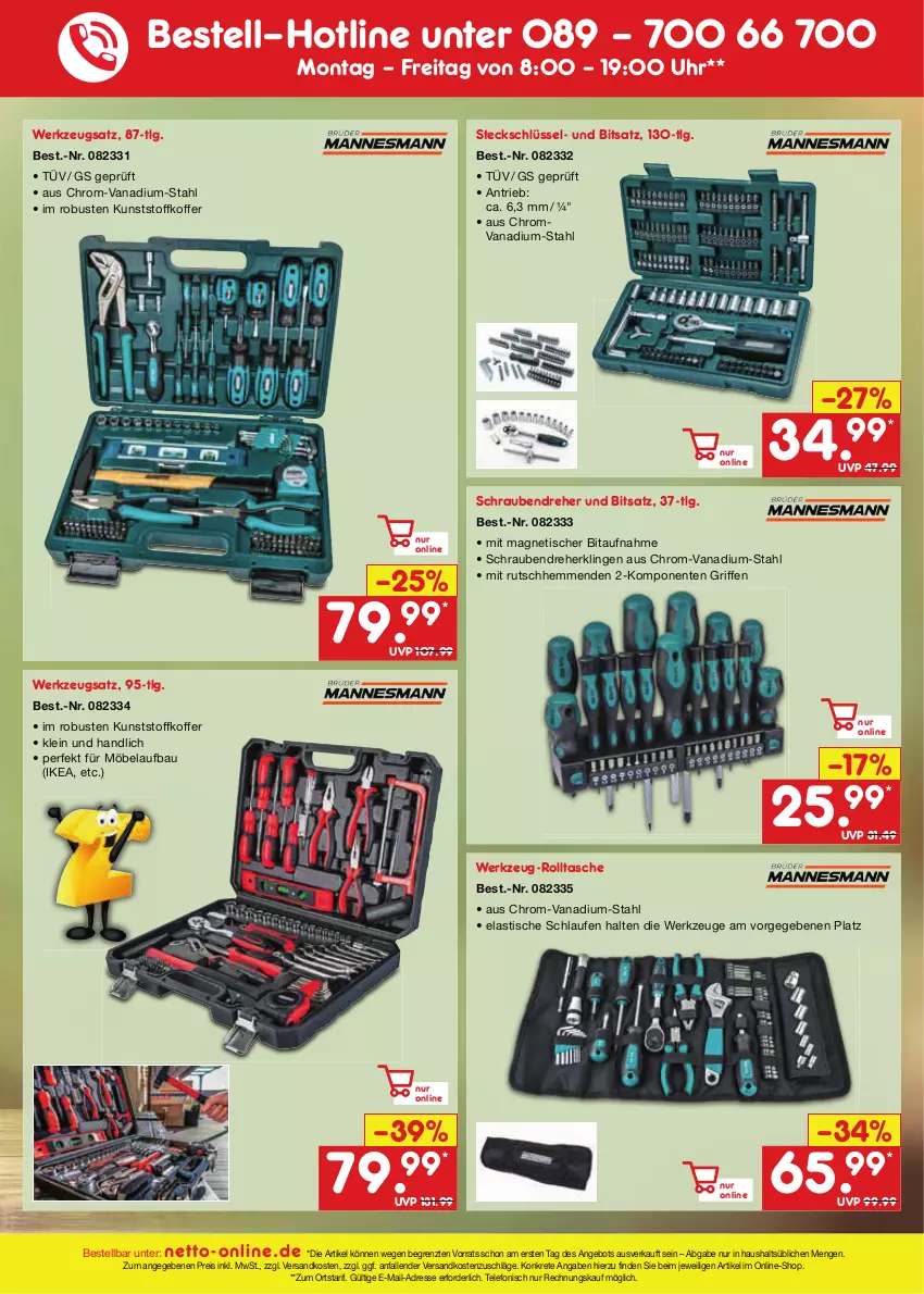 Aktueller Prospekt Netto Marken-Discount - Filial-Angebote - von 07.08 bis 12.08.2023 - strona 47 - produkty: angebot, asti, Bau, eis, ente, koffer, Laufen, LG, möbel, ndk, reis, schrauben, Schraubendreher, Tasche, telefon, Ti, tisch, uhr, werkzeug, werkzeuge, ZTE