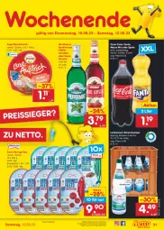 Gazetka promocyjna Netto Marken-Discount - Filial-Angebote - Gazetka - ważna od 12.08 do 12.08.2023 - strona 33 - produkty: Alwa, angebot, auer, aufstrich, bestpreis, brot, brotaufstrich, coca-cola, cola, eis, fanta, filet, filets, flasche, glasflasche, hering, Herings, heringsfilets, kirsch, kirsche, lichtenauer, likör, Mezzo Mix, mineralwasser, nordbrand, oder sprite, pfeffer, pfefferminzlikör, Popp, reis, reiss, ring, sprite, Ti, wasser, ZTE