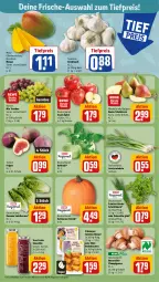 Gazetka promocyjna Rewe - Prospekte - Gazetka - ważna od 07.10 do 07.10.2023 - strona 10 - produkty: bio, Birnen, braun, burger, champignon, champignons, eis, Feigen, knoblauch, kohlrabi, kräuter, kuchen, Kürbis, Lauchzwiebel, lauchzwiebeln, LG, mango, petersilie, reis, salat, salatherzen, Schal, Schale, schnittlauch, smoothie, snack, tafelbirnen, Ti, tiefpreis, trauben, true fruits, zwiebel, zwiebeln