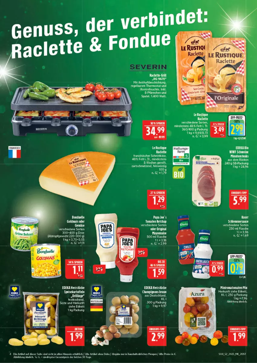 Aktueller Prospekt Marktkauf - Prospekt - von 21.12 bis 27.12.2025 - strona 4 - produkty: ackergold, bio, deka, edeka bio, eis, flasche, gin, Goldmais, goldmais oder, Käse, Leuchte, mais, mayonnaise, reis, Romatomaten, sauce, schlemmersauce, schnittkäse, schwein, schweine, Ti, tomate, tomaten, wein, weine, Yo, ZTE