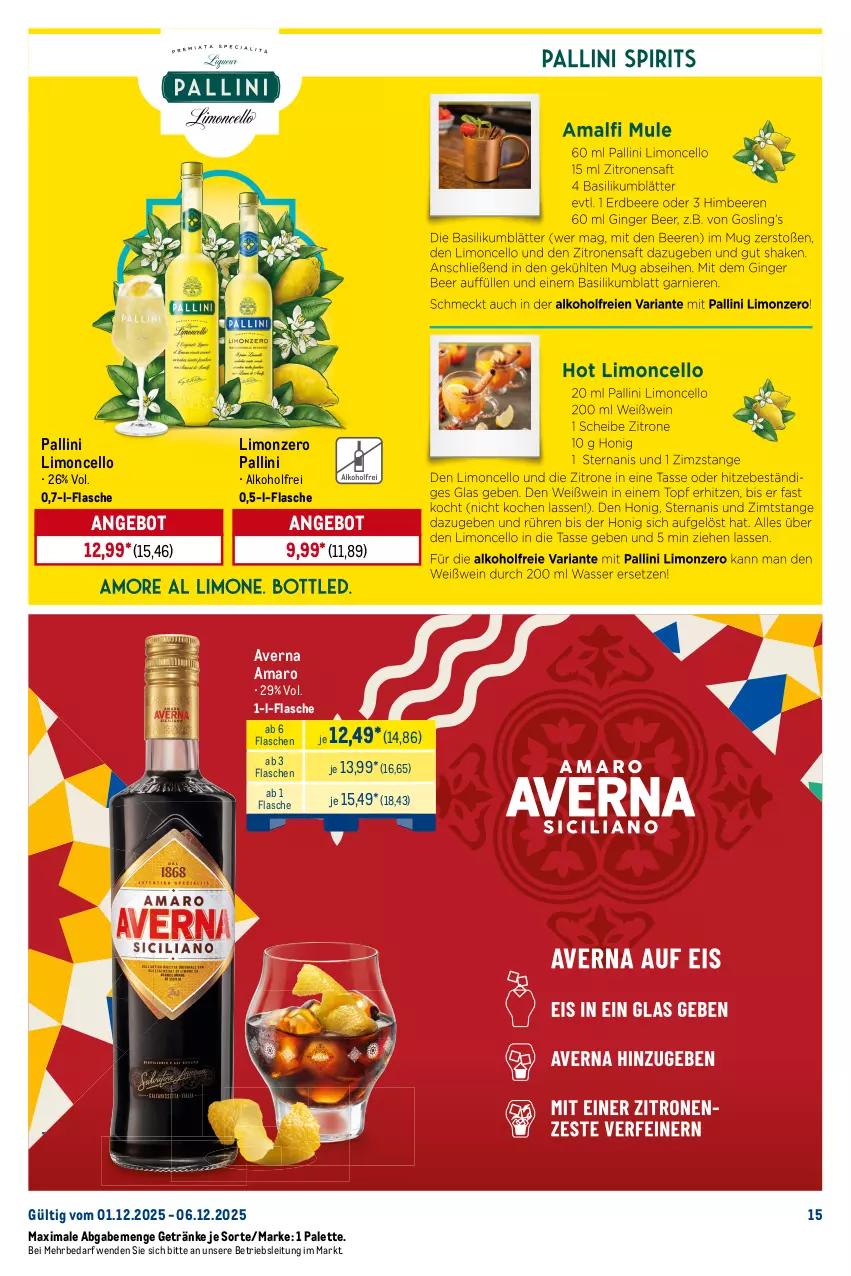 Aktueller Prospekt Metro - Starke Marken - von 01.12 bis 06.12.2025 - strona 15 - produkty: alkohol, amaro, angebot, averna, flasche, getränk, getränke, limo, Palette, Ti