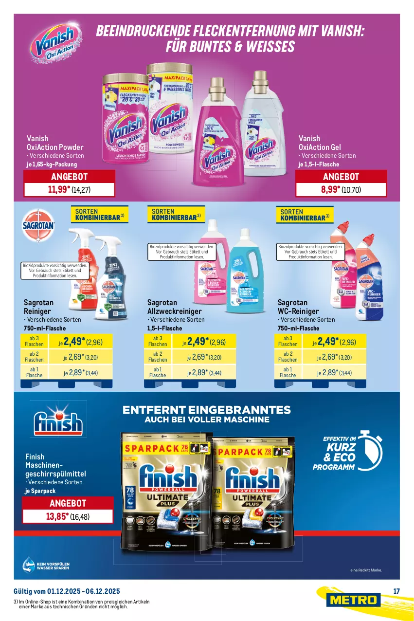 Aktueller Prospekt Metro - Starke Marken - von 01.12 bis 06.12.2025 - strona 17 - produkty: allzweckreiniger, angebot, aperitif, beere, beeren, brut, champagne, champagner, decke, eis, fairy, Finish, flasche, frucht, früchte, früchten, geschirr, geschirrspülmittel, getränk, getränke, Henri de Verlaine, himbeer, himbeere, himbeeren, Kalkreiniger, lenor, meeresfrüchte, Meister, meister proper, Metro, metro gastro, Palette, perla, reiniger, reis, sagrotan, spülmittel, Ti, tiefpreis, vanille, vanish, wäscheparfüm, wc-reiniger, weck, wein, weine