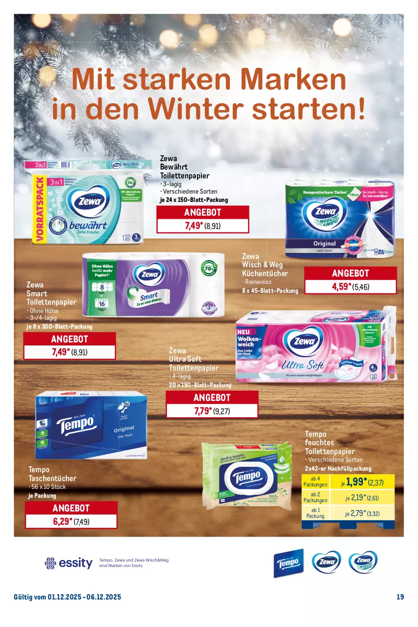 Aktueller Prospekt Metro - Starke Marken - von 01.12 bis 06.12.2025 - strona 19 - produkty: angebot, biff, Bref, eis, feuchtes toilettenpapier, flasche, Fleckenentferner, Glasreiniger, küche, Küchen, küchentücher, megaperls, papier, persil, pril, reiniger, reis, salz, sidolin, sprühflasche, spülmittel, Tasche, taschen, taschentücher, Tempo, Ti, tiefpreis, toilettenpapier, tücher, vollwaschmittel, waschmittel, zewa