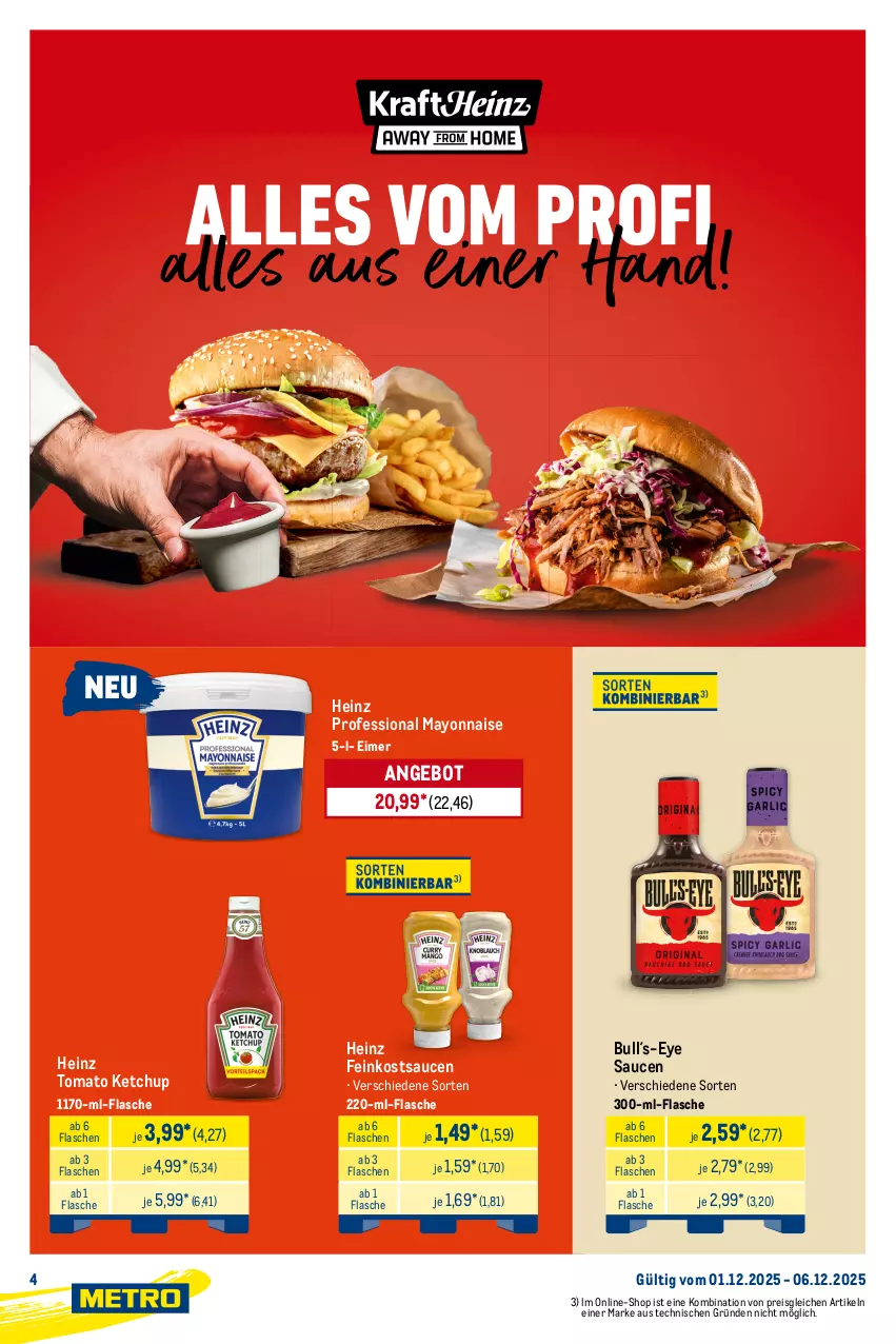 Aktueller Prospekt Metro - Starke Marken - von 01.12 bis 06.12.2025 - strona 4 - produkty: angebot, barilla, eimer, eis, feinkost, flasche, Gläser, heinz, ketchup, mayonnaise, pasta, pesto, reis, sauce, saucen, Ti, tomato ketchup, Yo