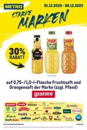 Gazetka promocyjna Metro - Starke Marken - Gazetka - ważna od 06.12 do 06.12.2025 - strona 1 - produkty: auto, beispielabbildung, eis, flasche, frucht, fruchtsaft, LG, Metro, orange, orangen, orangensaft, saft, Ti, tisch