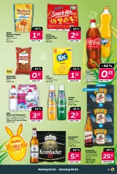 Gazetka promocyjna Netto - Woche 13 - Gazetka - ważna od 30.03 do 30.03.2024 - strona 15 - produkty: brezel, Brezeln, coca-cola, cola, cracker, fanta, fanta oder, fanta oder sprite, flasche, gin, hasseröder, hella, krombache, krombacher, krombacher pils, lorenz, mac, oder sprite, pils, pilsner, popcorn, premium pils, salz, sirup, snack, sprite, storck, tuc, wasser