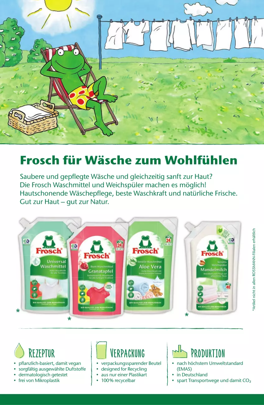 Aktueller Prospekt Rossmann - Prospekte - von 01.05 bis 31.08.2023 - strona 41 - produkty: asti, beutel, Clin, Frosch, kraft, mac, natur, Sport, Ti, waschmittel, weichspüler