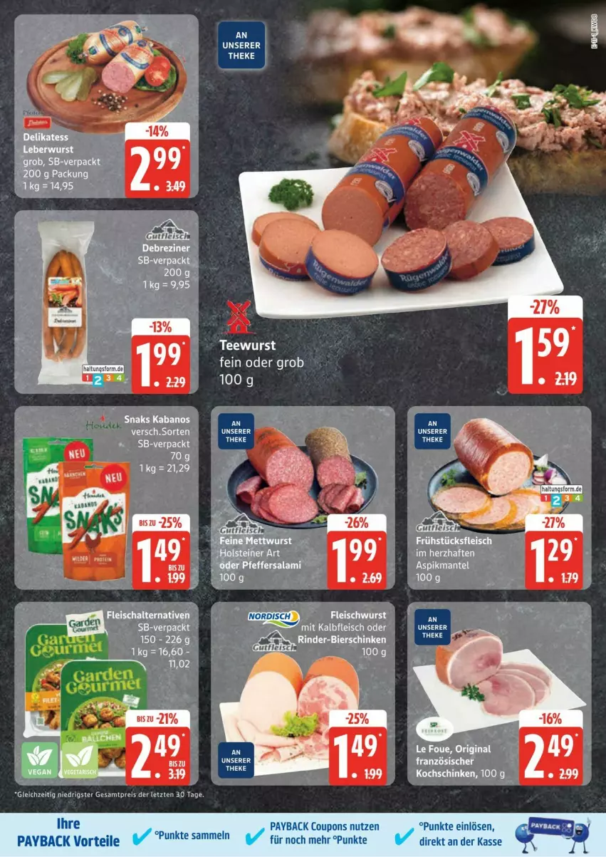 Aktueller Prospekt Edeka - Prospekte - von 17.02 bis 03.03.2025 - strona 11 - produkty: bier, bierschinken, coupon, coupons, eis, fleisch, Fleischalternative, Kalbfleisch, kochschinken, Mantel, mit kalbfleisch, payback, reis, rind, rinder, Schal, schinken, tee, Ti, ZTE