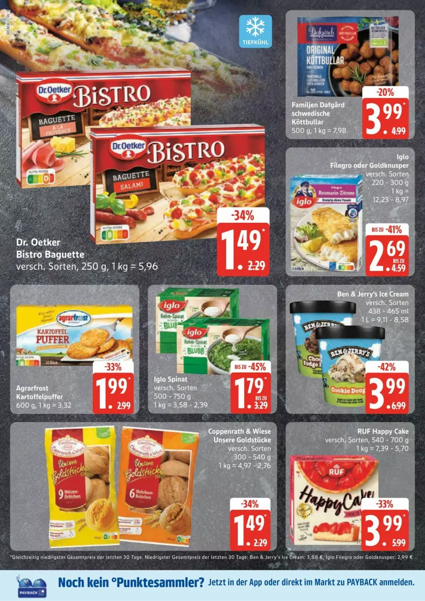 Aktueller Prospekt Edeka - Prospekte - von 17.02 bis 03.03.2025 - strona 16 - produkty: baguette, Bistro Baguette, Dr. Oetker, eis, filegro, iglo, payback, reis, tesa, Ti, ZTE