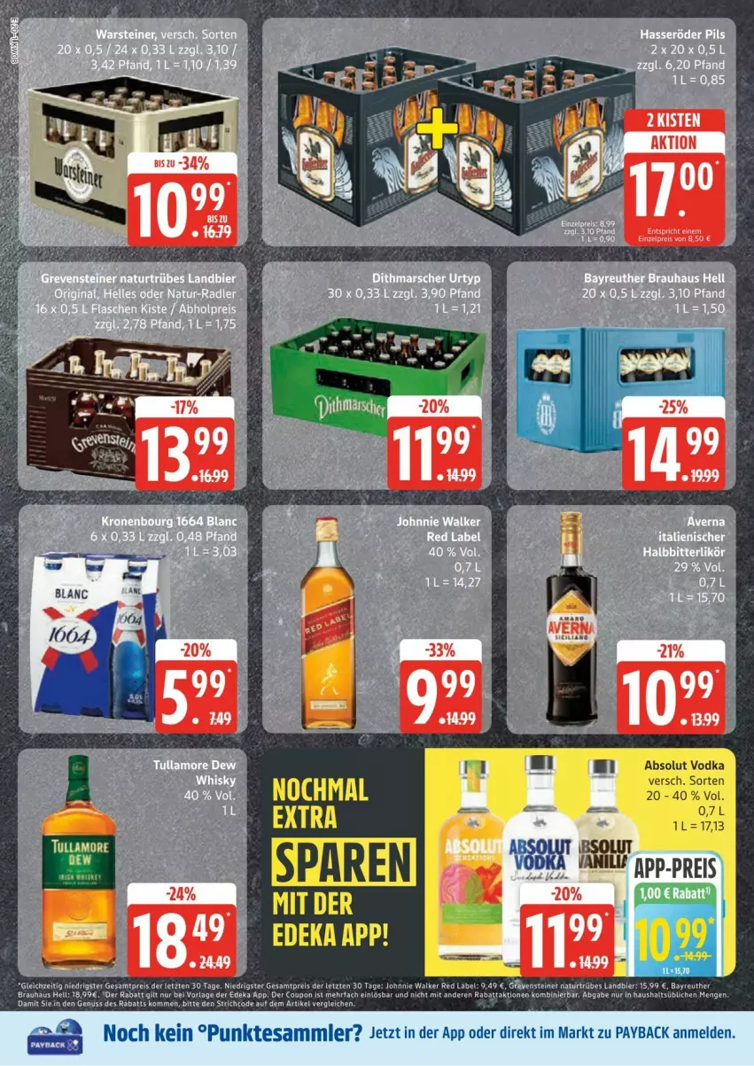 Aktueller Prospekt Edeka - Prospekte - von 17.02 bis 03.03.2025 - strona 20 - produkty: Absolut Vodka, coupon, deka, eis, johnnie walker, natur, payback, reis, steiner, tee, tesa, Ti, vodka, ZTE