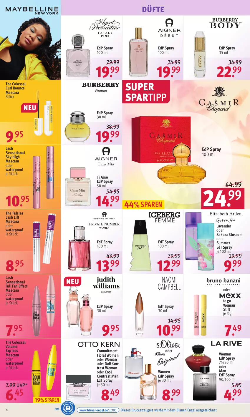 Aktueller Prospekt Rossmann - Prospekte - von 10.01 bis 14.01.2022 - strona 4 - produkty: auer, drucker, edp spray, edt spray, Effect, Engel, kerze, Mascara, spartipp, Ti