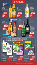 Gazetka promocyjna Aldi Nord - Aldi-Vorschau - Gazetka - ważna od 17.09 do 17.09.2022 - strona 31 - produkty: ariel, baileys, colorwaschmittel, creme, eis, eiscreme, elle, erfrischungsgetränk, flasche, frucht, getränk, gin, granini, irish cream, kaffee, likör, limo, mac, mumm, nuss, osborne, Pods, Reinigung, reis, sahne, schweppes, sekt, tee, teller, Ti, veterano, volvic, waschmittel, ZTE