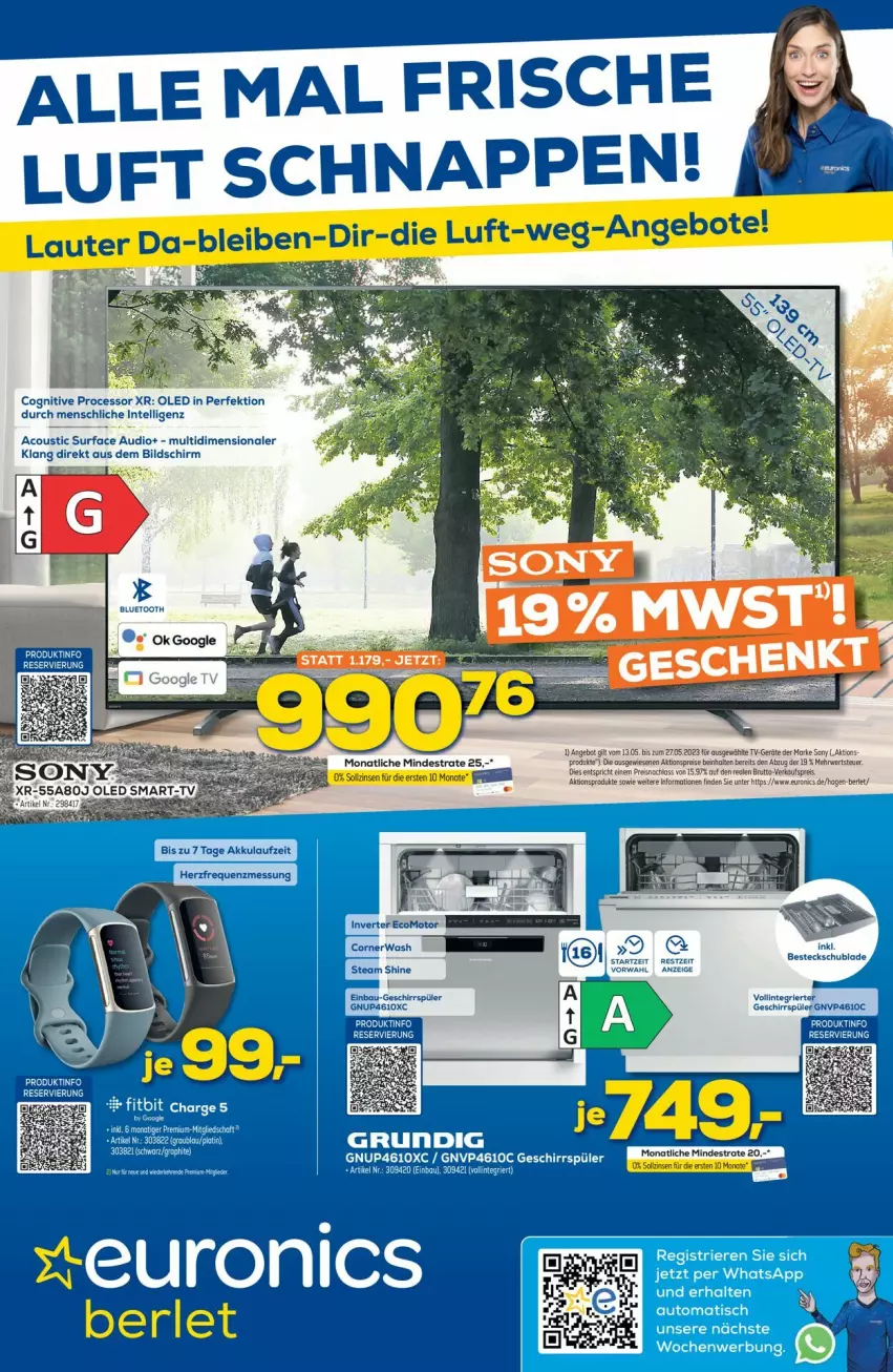 Aktueller Prospekt Euronics - Prospekte - von 24.05 bis 31.05.2023 - strona 1 - produkty: angebot, besteck, eis, geschirr, geschirrspüler, Intel, reis, rwe, sony, Surf, tee, Ti