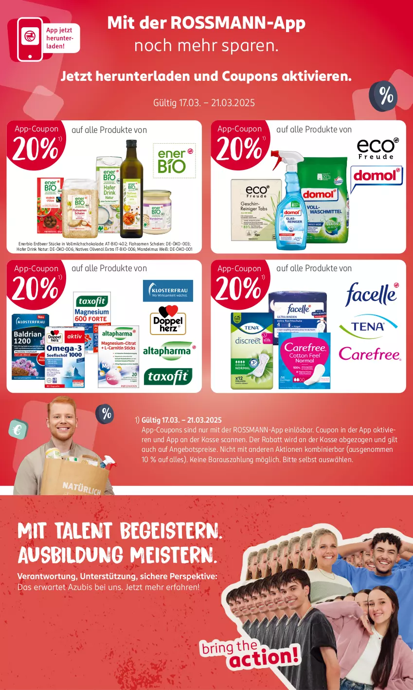 Aktueller Prospekt Rossmann - Prospekte - von 31.01 bis 06.04.2025 - strona 16 - produkty: angebot, angebotspreis, bio, coupon, coupons, drink, eis, hafer, mandel, Mandelmus, milch, natives olivenöl, natur, olive, oliven, olivenöl, olivenöl extra, reis, Schal, Schale, schoko, schokolade, Ti, vollmilch