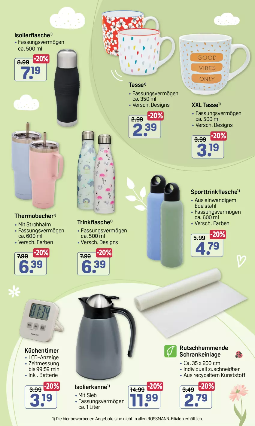 Aktueller Prospekt Rossmann - Prospekte - von 31.01 bis 06.04.2025 - strona 5 - produkty: angebot, angebote, batterie, Becher, edelstahl, flasche, isolierflasche, isolierkanne, küche, Küchen, Küchentimer, Schrank, Sport, tasse, Ti, timer, trinkflasche