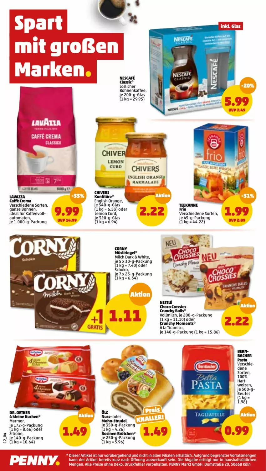 Aktueller Prospekt Penny - Prospekte - von 11.07 bis 16.07.2022 - strona 12 - produkty: auto, ball, beutel, bohne, bohnen, bohnenkaffee, brötchen, choco crossies, corny, crossies, eis, elle, je 250-g-packung, kaffee, konfitüre, kuchen, leine, löslicher bohnenkaffee, milch, müsli, Müsliriegel, nuss, orange, reis, riegel, schoko, Strudel, tee, teekanne, Ti, tiramisu, tomate, tomaten, tuc, vollmilch, zitrone, ZTE