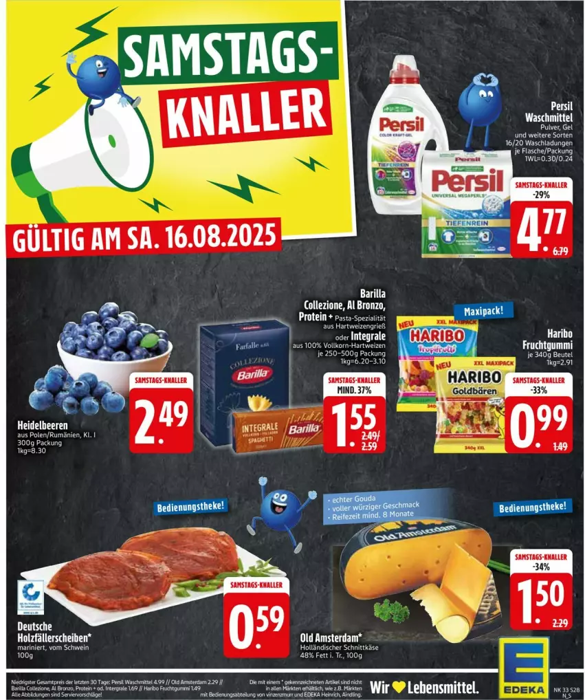 Aktueller Prospekt Edeka - Prospekte - von 11.08 bis 16.08.2025 - strona 28 - produkty: Abtei, barilla, beutel, deka, ente, frucht, fruchtgummi, haribo, hartweizen, holländischer schnittkäse, Holz, Käse, korn, Old Amsterdam, persil, persil waschmittel, rum, schnittkäse, schwein, tee, Ti, waschmittel, wein, ZTE