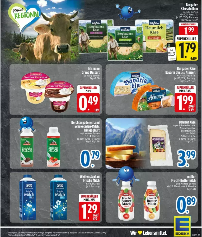 Aktueller Prospekt Edeka - Prospekte - von 11.08 bis 16.08.2025 - strona 7 - produkty: bavaria blu, flasche, frische milch, Heu, heumilch, Käse, käsescheiben, milch, pfeffer, Ria, schoko, weihenstephan, zitrone, zitronen
