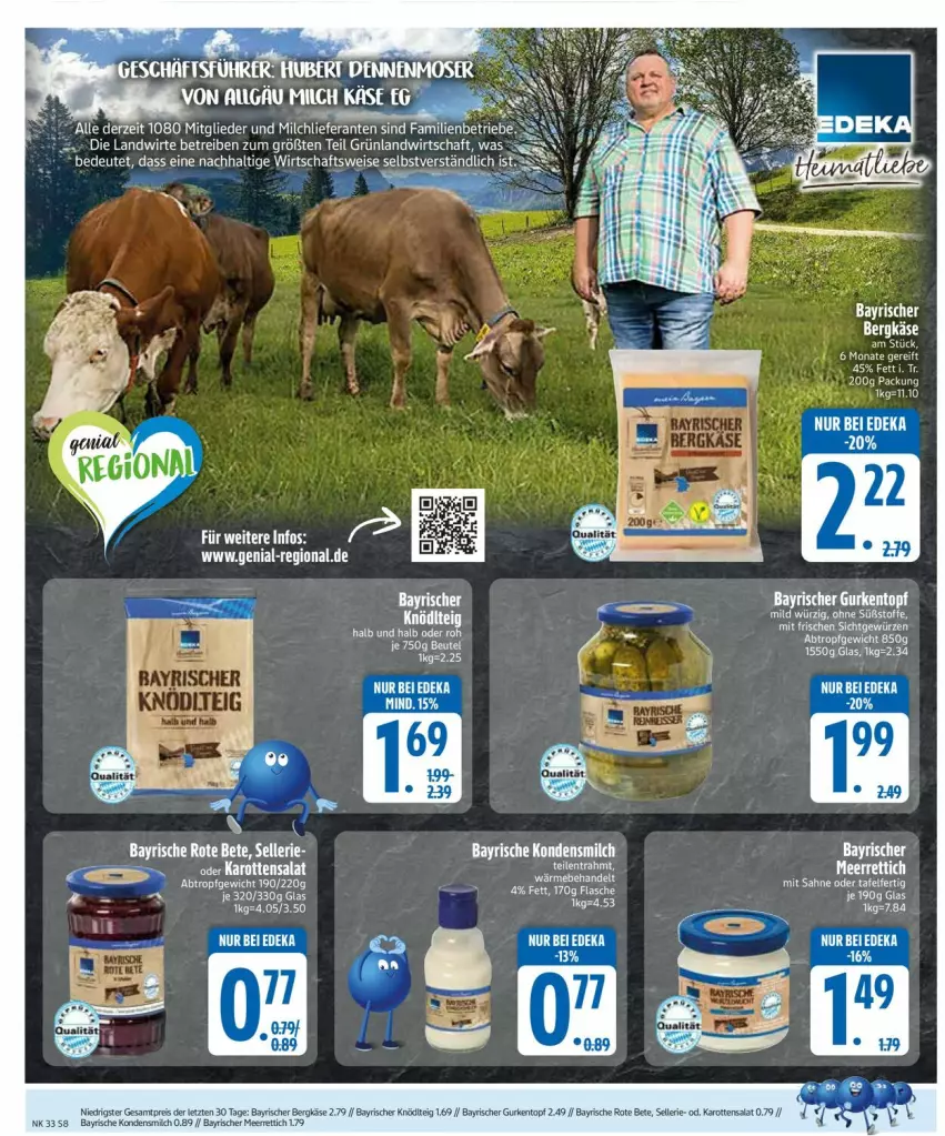 Aktueller Prospekt Edeka - Prospekte - von 11.08 bis 16.08.2025 - strona 8 - produkty: Bergkäse, eier, eis, elle, ente, gurke, gurken, karotten, Käse, kondensmilch, meerrettich, milch, reis, Rettich, rote bete, salat, Ti, topf, ZTE