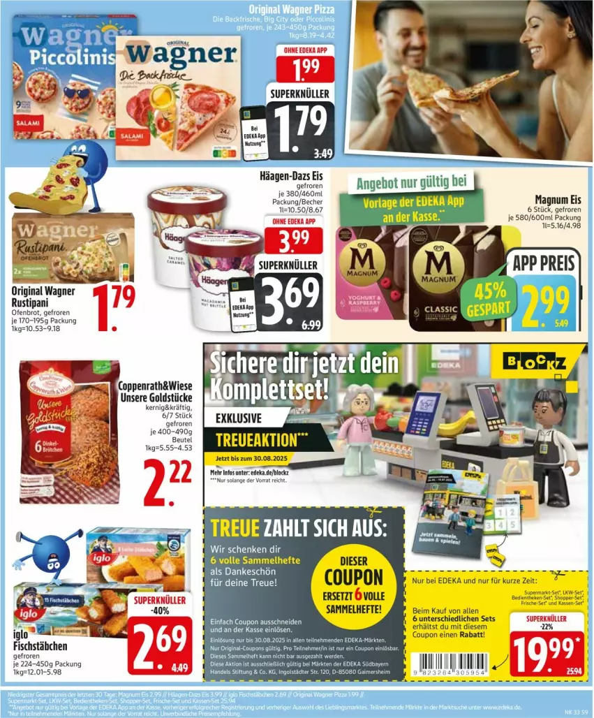 Aktueller Prospekt Edeka - Prospekte - von 11.08 bis 16.08.2025 - strona 9 - produkty: Becher, brot, coppenrath, coupon, coupons, deka, eis, ente, fisch, gin, Goldstücke, häagen-dazs, Hefte, magnum, Ofen, tee, Ti, tuc, Yo