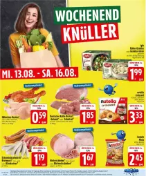 Gazetka promocyjna Edeka - Prospekte - Gazetka - ważna od 16.08 do 16.08.2025 - strona 26 - produkty: beutel, braten, bratwurst, Croissant, eis, gulasch, hanuta, hinterschinken, iglo, Käse, Käsekrainer, natur, nuss, nutella, rahm-gemüse, reis, Schal, Schale, schinken, schnitzel, schwein, Speck, wein, wurst, ZTE