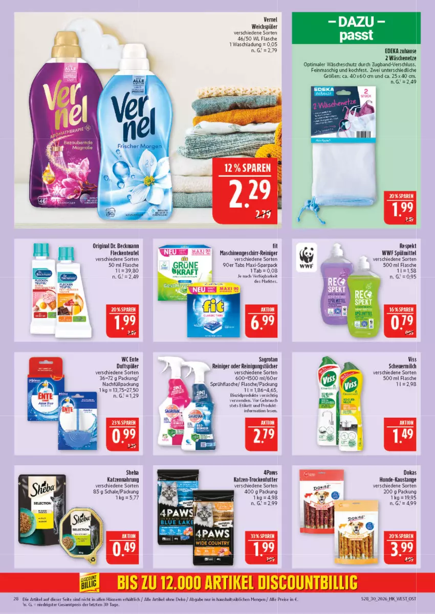 Aktueller Prospekt Marktkauf - Prospekt - von 19.07 bis 25.07.2026 - strona 28 - produkty: aust, bio, biozidprodukte, deka, Dr. Beckmann, eis, ente, flasche, geschirr, gin, Heu, katzennahrung, milch, Rauch, reiniger, Reinigung, reinigungstücher, reis, rwe, sagrotan, Schal, Schale, scheuermilch, sprühflasche, spülmittel, Ti, trockenfutter, tücher, vernel, wc ente, weichspüler, ZTE