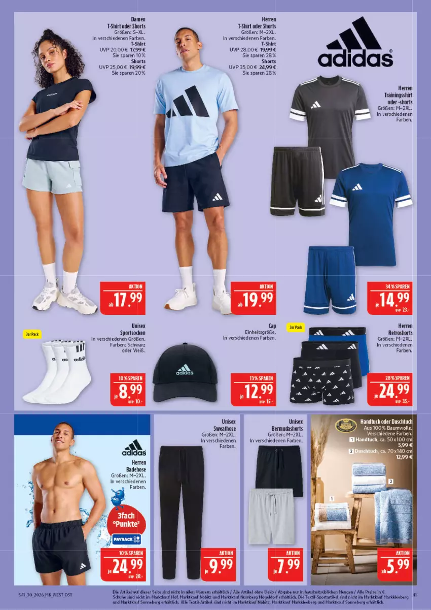 Aktueller Prospekt Marktkauf - Prospekt - von 19.07 bis 25.07.2026 - strona 41 - produkty: Bad, Badehose, bermuda, bermudas, Cap, eis, hose, reis, retroshorts, schuhe, shirt, shorts, socken, Sport, sportsocken, Sweathose, T-Shirt, Ti