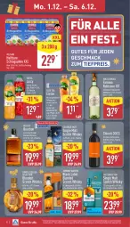 Gazetka promocyjna Aldi Nord - Von Montag - Gazetka - ważna od 06.12 do 06.12.2025 - strona 12 - produkty: Becher, black label, blended scotch, blended scotch whisky, bourbon, bourbon whiskey, chia, chianti, eis, eistee, elle, flasche, fuze tea, gin, johnnie walker, kentucky straight, lack, mac, Messbecher, reis, rotwein, sahne, schlagsahne, scotch, scotch whisky, single malt, tee, teller, Ti, tiefpreis, tuc, volvic, wein, Weißwein, whiskey, whisky, ZTE, zucker