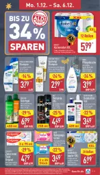 Gazetka promocyjna Aldi Nord - Von Montag - Gazetka - ważna od 06.12 do 06.12.2025 - strona 13 - produkty: axe, Bebe, body, bodylotion, brut, colgate, creme, deo, deospray, dove, dusche, duschgel, eis, Elektro, flasche, gin, HP, küche, Küchen, küchenrolle, küchenrollen, Laufen, LG, Lotion, neutrogena, pantene, pantene pro-v, papier, pflegedusche, pro-v, Reinigung, reinigungstücher, shampoo, spülung, Ti, toilettenpapier, tücher, weleda, Yo, zahncreme