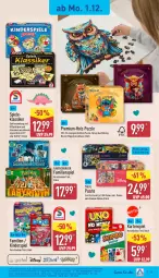 Gazetka promocyjna Aldi Nord - Von Montag - Gazetka - ważna od 06.12 do 06.12.2025 - strona 19 - produkty: burger, disney, ente, Familienspiel, Holz, Holz-Puzzle, Kartenspiel, Kinder, Kinderspiel, Mattel, nintendo, Puzzle, ravensburger, schnitten, Spiele, Ti