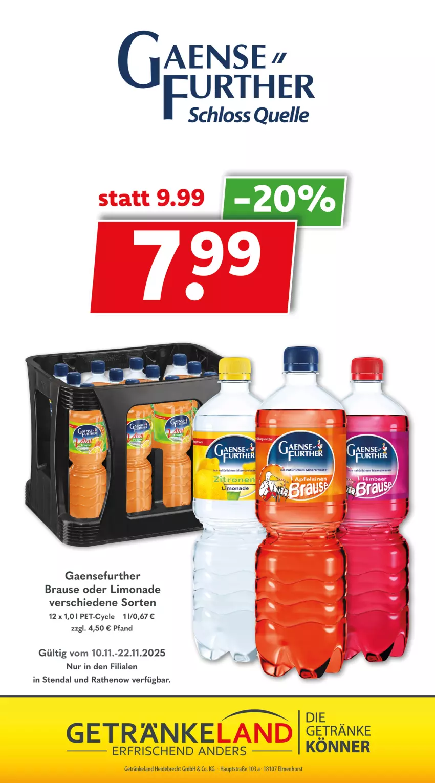 Aktueller Prospekt Getraenkeland - von 09.11 bis 21.11.2025 - strona 13 - produkty: Alwa, brause, Elan, elle, getränk, getränke, limo, limonade, Ti, zitrone, zitronen