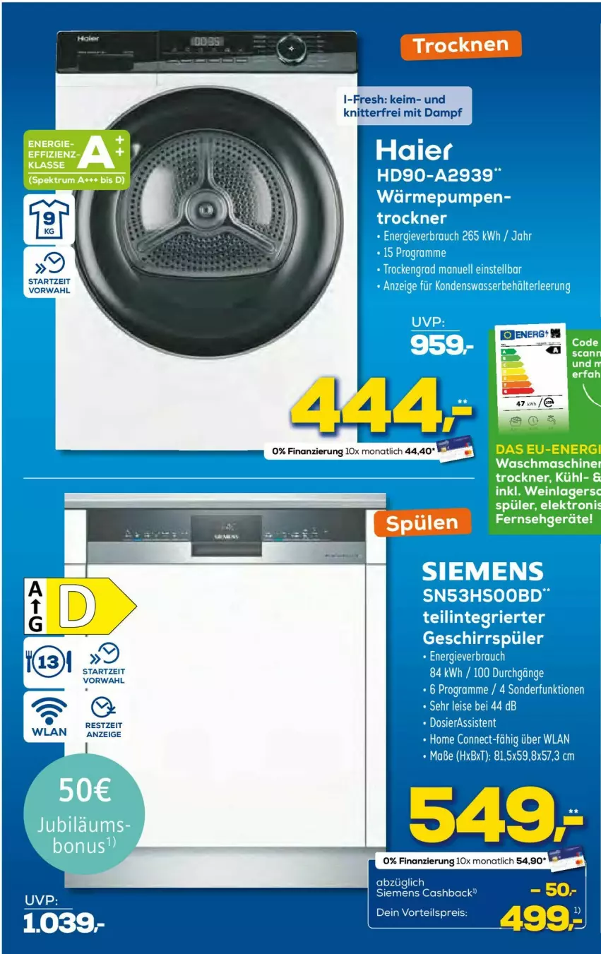 Aktueller Prospekt Euronics - Prospekte - von 25.01 bis 01.02.2023 - strona 23 - produkty: eis, Elektro, reis, rum, siemens, Spektrum, Trockner, vorteilspreis, wein